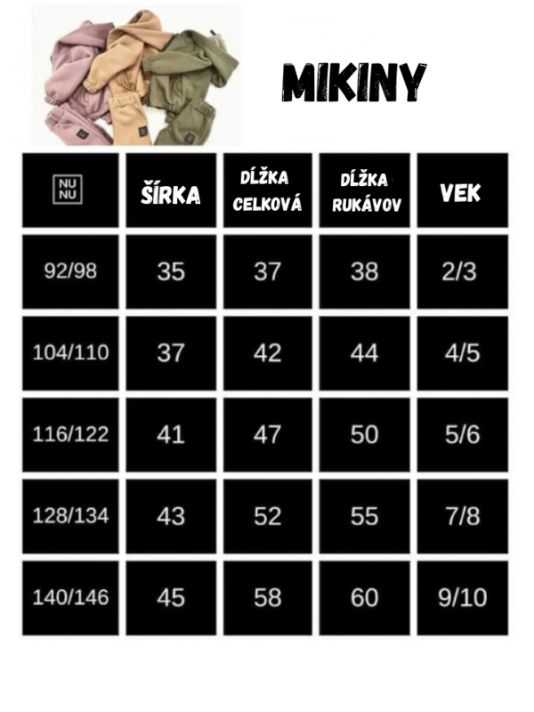 NUNU zateplená Súprava olivová